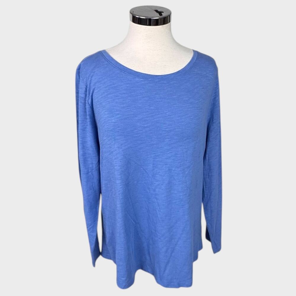 Falls Creek Womens 1X Blue Long Sleeve TShirt Cotton Modal